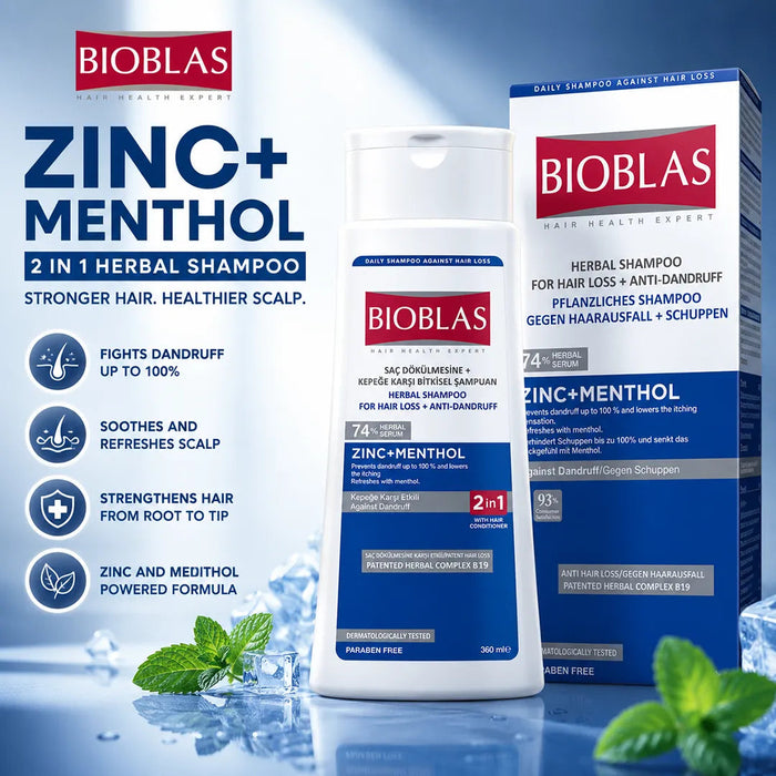 Bioblas Zinc + Menthol Anti-Dandruff Shampoo
