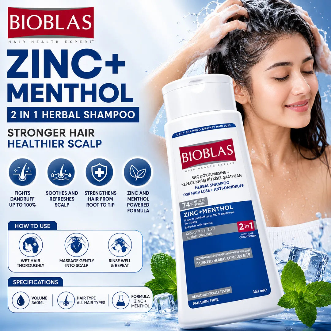 Bioblas Zinc + Menthol Anti-Dandruff Shampoo 360ml product image 2