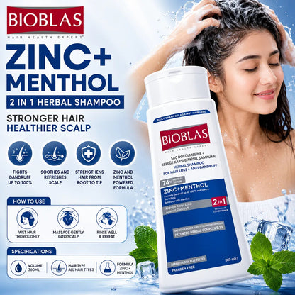 Bioblas Zinc + Menthol Anti-Dandruff Shampoo 360ml product image 2